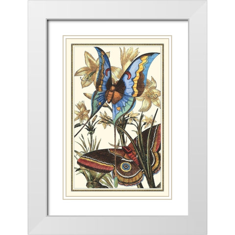 Butterfly I White Modern Wood Framed Art Print with Double Matting by Vision Studio