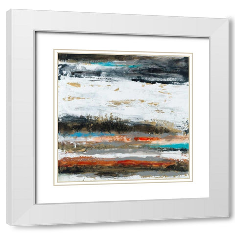 Evade White Modern Wood Framed Art Print with Double Matting by Jasper, Sisa