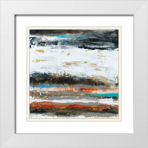 Evade White Modern Wood Framed Art Print with Double Matting by Jasper, Sisa