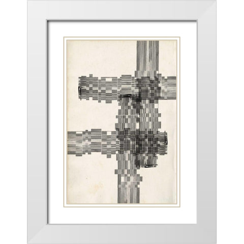 Stagger Start II White Modern Wood Framed Art Print with Double Matting by Goldberger, Jennifer