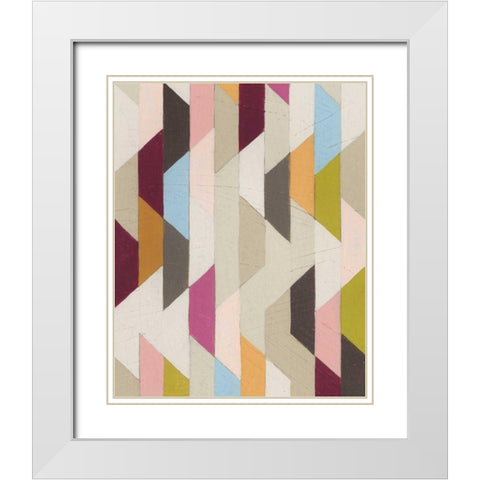 Confetti IV White Modern Wood Framed Art Print with Double Matting by Vess, June Erica