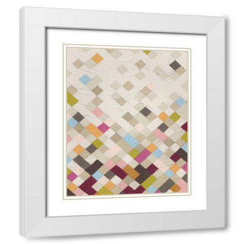 Confetti VII White Modern Wood Framed Art Print with Double Matting by Vess, June Erica