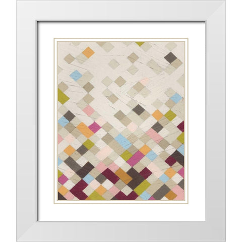 Confetti VII White Modern Wood Framed Art Print with Double Matting by Vess, June Erica