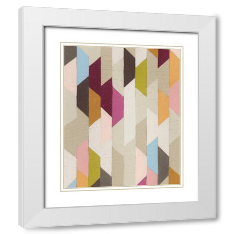 Confetti VIII White Modern Wood Framed Art Print with Double Matting by Vess, June Erica