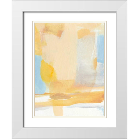 Golden Kiss White Modern Wood Framed Art Print with Double Matting by Long, Christina
