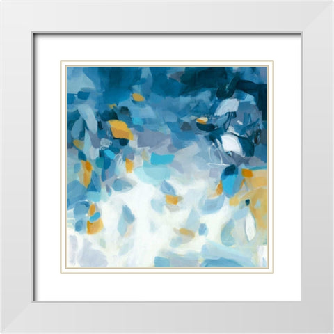 Blue Dreams White Modern Wood Framed Art Print with Double Matting by Long, Christina