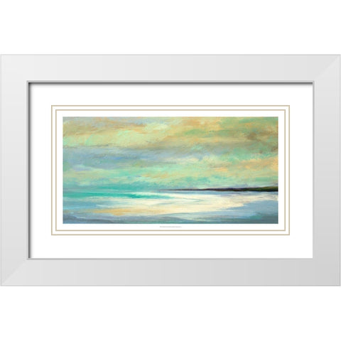 Shoreline III White Modern Wood Framed Art Print with Double Matting by Finch, Sheila