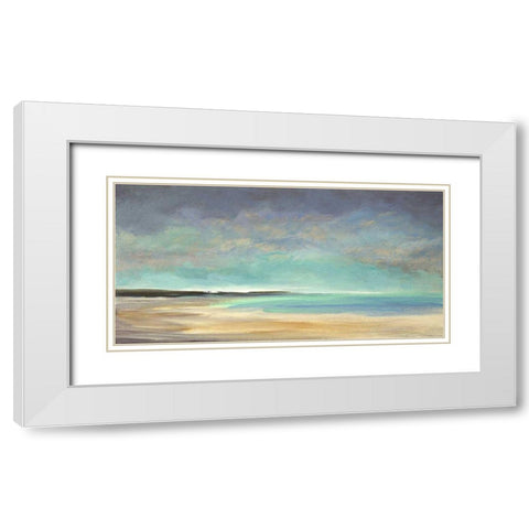 Shoreline IV White Modern Wood Framed Art Print with Double Matting by Finch, Sheila