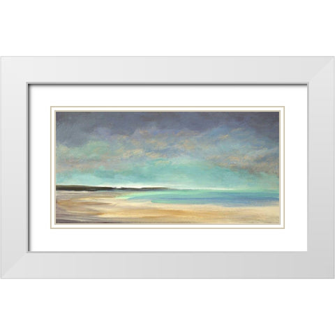 Shoreline IV White Modern Wood Framed Art Print with Double Matting by Finch, Sheila