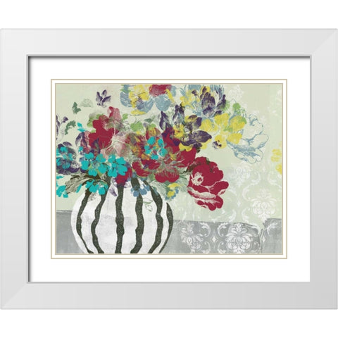 Spray of Flowers I White Modern Wood Framed Art Print with Double Matting by Goldberger, Jennifer