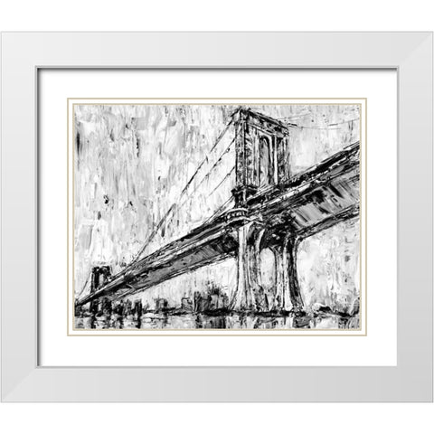 Iconic Suspension Bridge I White Modern Wood Framed Art Print with Double Matting by Harper, Ethan