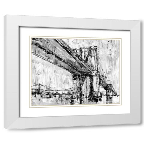 Iconic Suspension Bridge II White Modern Wood Framed Art Print with Double Matting by Harper, Ethan