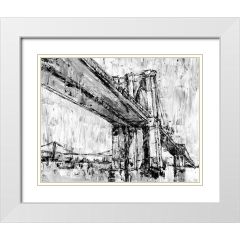 Iconic Suspension Bridge II White Modern Wood Framed Art Print with Double Matting by Harper, Ethan