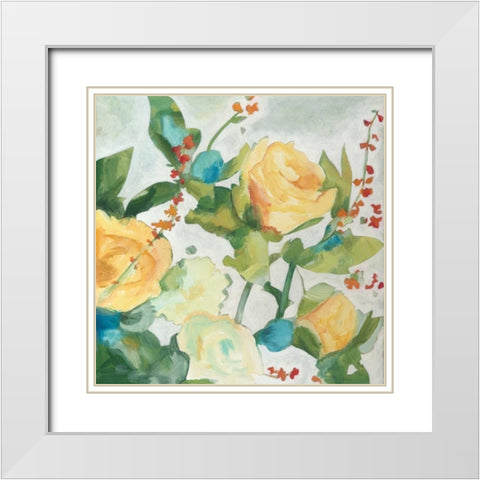June Bouquet I White Modern Wood Framed Art Print with Double Matting by Meagher, Megan