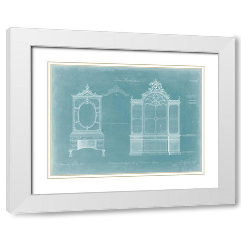 Two Bookcases White Modern Wood Framed Art Print with Double Matting by Chippendale, Thomas