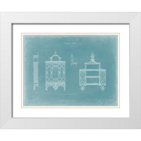 Hanging Shelves I White Modern Wood Framed Art Print with Double Matting by Chippendale, Thomas