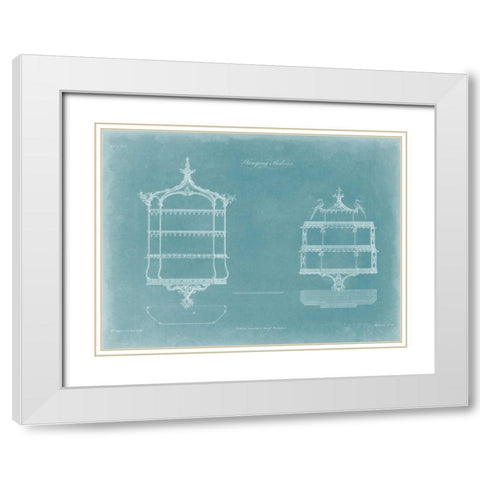 Hanging Shelves II White Modern Wood Framed Art Print with Double Matting by Chippendale, Thomas