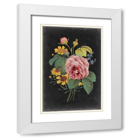 Rose Bouquet II White Modern Wood Framed Art Print with Double Matting by Vision Studio