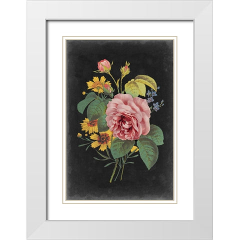 Rose Bouquet II White Modern Wood Framed Art Print with Double Matting by Vision Studio