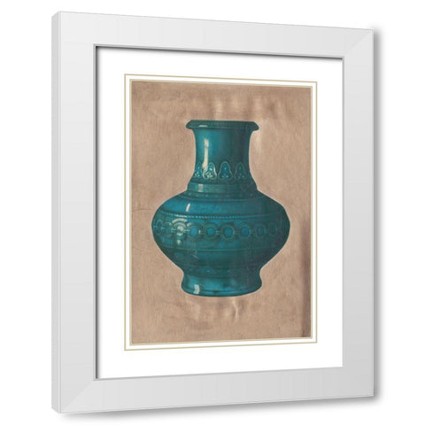 Chinese Earthenware I White Modern Wood Framed Art Print with Double Matting by Vision Studio