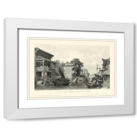 Scenes in China I White Modern Wood Framed Art Print with Double Matting by Allom, T.