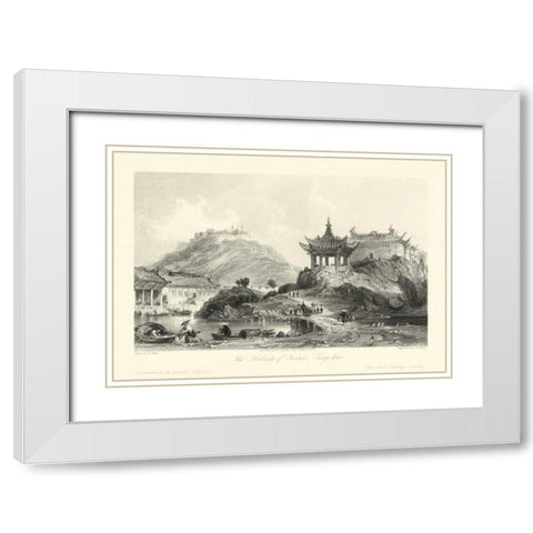 Scenes in China II White Modern Wood Framed Art Print with Double Matting by Allom, T.