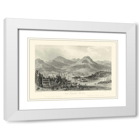 Scenes in China IV White Modern Wood Framed Art Print with Double Matting by Allom, T.