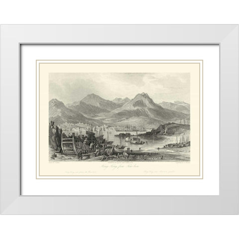 Scenes in China IV White Modern Wood Framed Art Print with Double Matting by Allom, T.