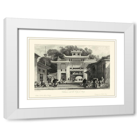 Scenes in China V White Modern Wood Framed Art Print with Double Matting by Allom, T.