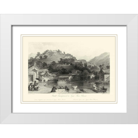 Scenes in China VI White Modern Wood Framed Art Print with Double Matting by Allom, T.