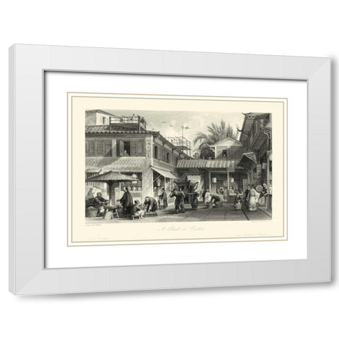 Scenes in China VIII White Modern Wood Framed Art Print with Double Matting by Allom, T.