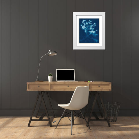 Cyanotype No.4 White Modern Wood Framed Art Print with Double Matting by Stramel, Renee W.