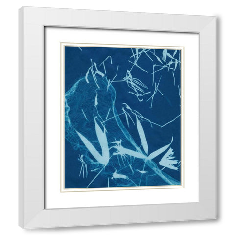 Cyanotype No.5 White Modern Wood Framed Art Print with Double Matting by Stramel, Renee W.