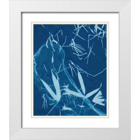 Cyanotype No.5 White Modern Wood Framed Art Print with Double Matting by Stramel, Renee W.