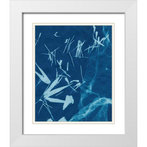 Cyanotype No.6 White Modern Wood Framed Art Print with Double Matting by Stramel, Renee W.