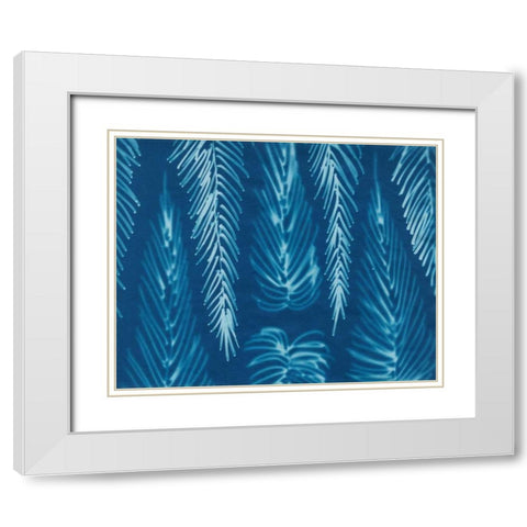 Cyanotype No.7 White Modern Wood Framed Art Print with Double Matting by Stramel, Renee W.