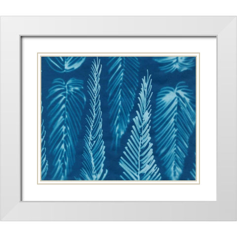 Cyanotype No.8 White Modern Wood Framed Art Print with Double Matting by Stramel, Renee W.