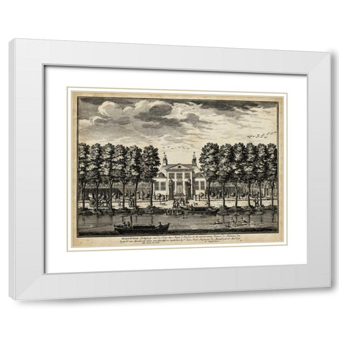 Views of Amsterdam II White Modern Wood Framed Art Print with Double Matting by Visher, Nicolaus