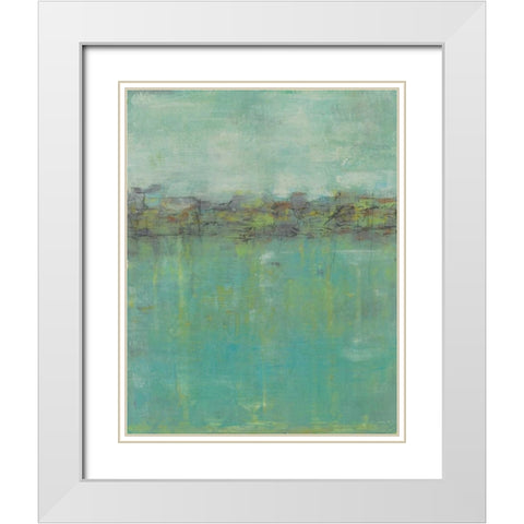 Horizon Line Abstraction II White Modern Wood Framed Art Print with Double Matting by Goldberger, Jennifer