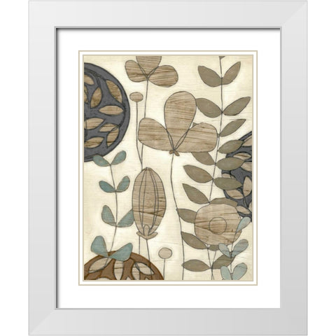 Garden Contours II White Modern Wood Framed Art Print with Double Matting by Vess, June Erica