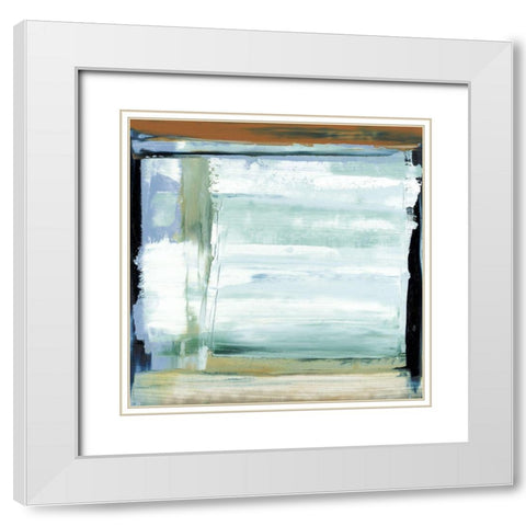 Blue and Green I White Modern Wood Framed Art Print with Double Matting by Gordon, Sharon
