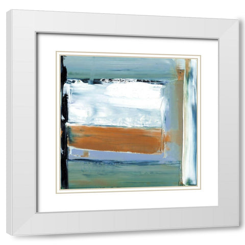 Blue and Green II White Modern Wood Framed Art Print with Double Matting by Gordon, Sharon