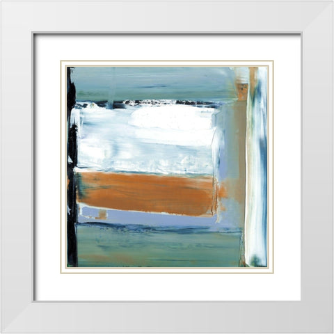 Blue and Green II White Modern Wood Framed Art Print with Double Matting by Gordon, Sharon