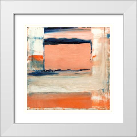 Orange and Blue II White Modern Wood Framed Art Print with Double Matting by Gordon, Sharon