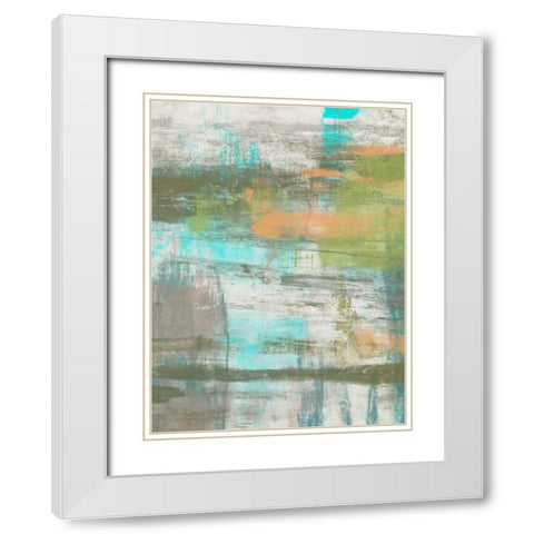 Color Strike I White Modern Wood Framed Art Print with Double Matting by Goldberger, Jennifer