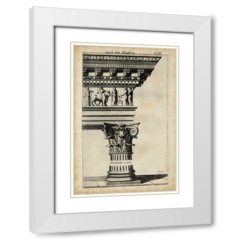 Ancient Architecture V White Modern Wood Framed Art Print with Double Matting by Evelyn, John