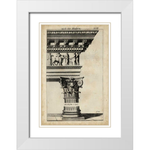 Ancient Architecture V White Modern Wood Framed Art Print with Double Matting by Evelyn, John