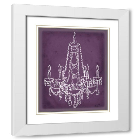 Plum Chandelier Sketch I White Modern Wood Framed Art Print with Double Matting by Harper