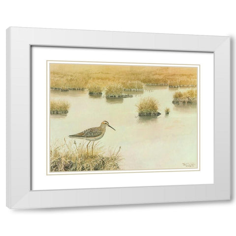 Waiting White Modern Wood Framed Art Print with Double Matting by Sutton, George