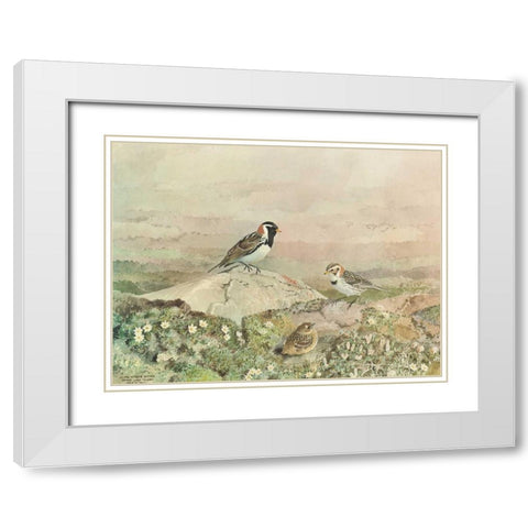 Gathering White Modern Wood Framed Art Print with Double Matting by Sutton, George